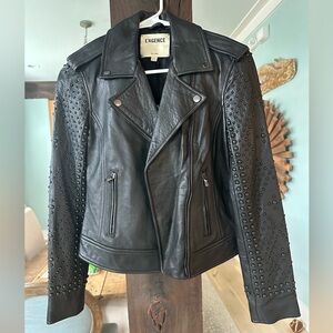 L’Agence Studded Leather Jacket